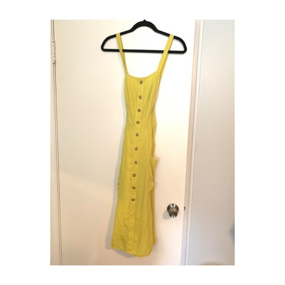 chartreuse yellow dress with pockets - Picture 4 of 4
